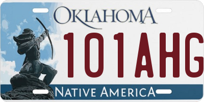 OK license plate 101AHG