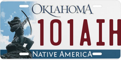 OK license plate 101AIH