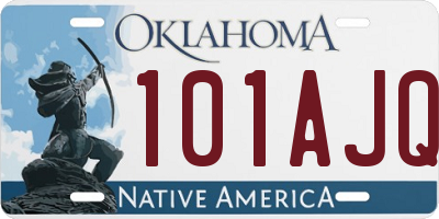 OK license plate 101AJQ