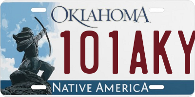 OK license plate 101AKY