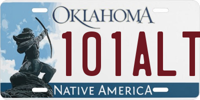 OK license plate 101ALT