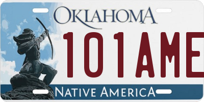 OK license plate 101AME