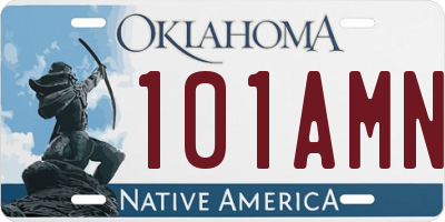 OK license plate 101AMN