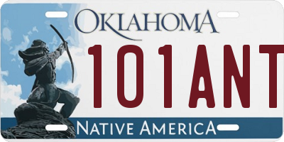 OK license plate 101ANT