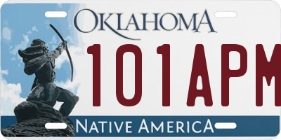 OK license plate 101APM