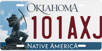 OK license plate 101AXJ