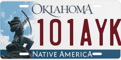 OK license plate 101AYK