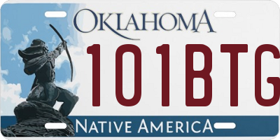OK license plate 101BTG