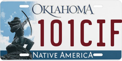 OK license plate 101CIF