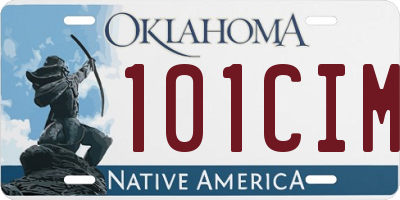 OK license plate 101CIM