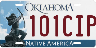 OK license plate 101CIP