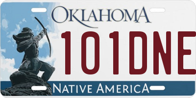 OK license plate 101DNE