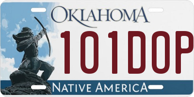 OK license plate 101DOP