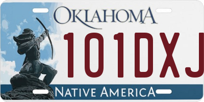 OK license plate 101DXJ