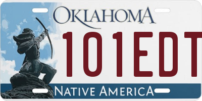OK license plate 101EDT