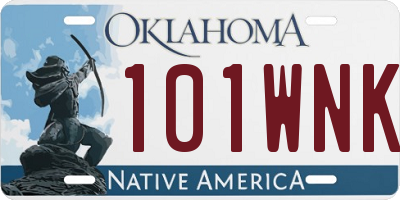 OK license plate 101WNK