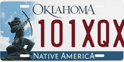 OK license plate 101XQX