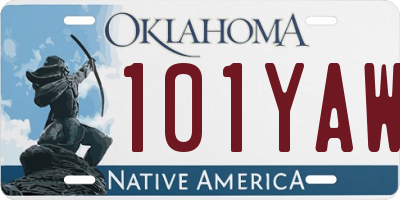 OK license plate 101YAW