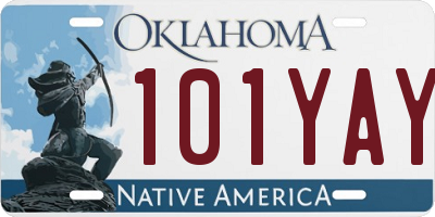 OK license plate 101YAY