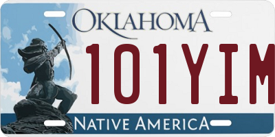 OK license plate 101YIM