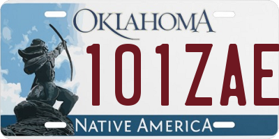 OK license plate 101ZAE