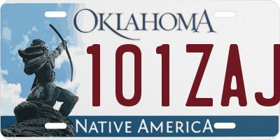 OK license plate 101ZAJ
