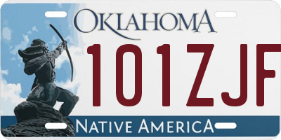 OK license plate 101ZJF