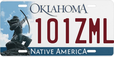 OK license plate 101ZML