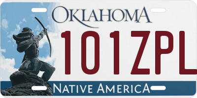 OK license plate 101ZPL