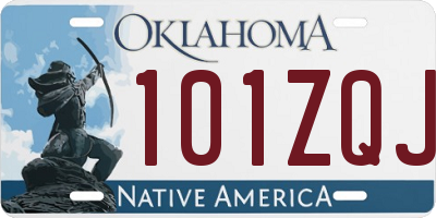 OK license plate 101ZQJ