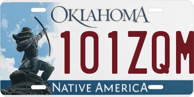 OK license plate 101ZQM