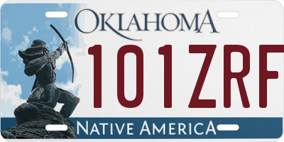 OK license plate 101ZRF