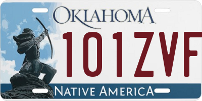OK license plate 101ZVF