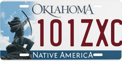 OK license plate 101ZXC