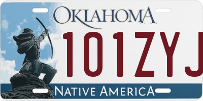 OK license plate 101ZYJ