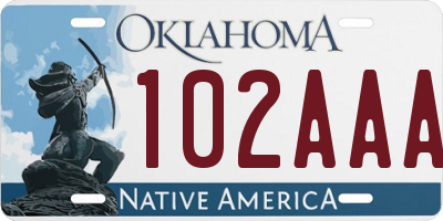 OK license plate 102AAA