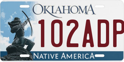 OK license plate 102ADP