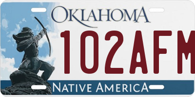 OK license plate 102AFM