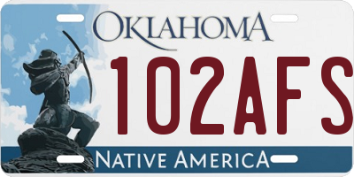 OK license plate 102AFS