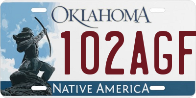 OK license plate 102AGF