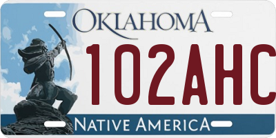 OK license plate 102AHC