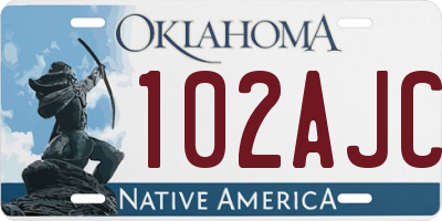 OK license plate 102AJC