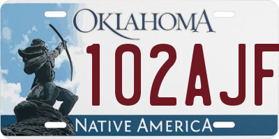 OK license plate 102AJF