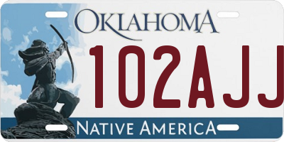 OK license plate 102AJJ