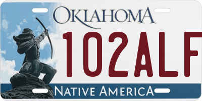 OK license plate 102ALF