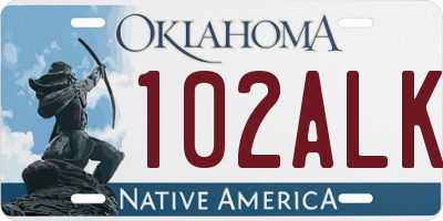 OK license plate 102ALK