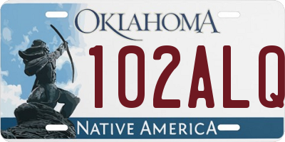 OK license plate 102ALQ