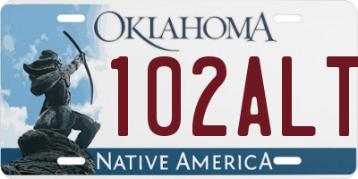OK license plate 102ALT