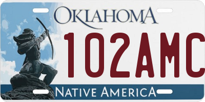 OK license plate 102AMC