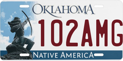 OK license plate 102AMG